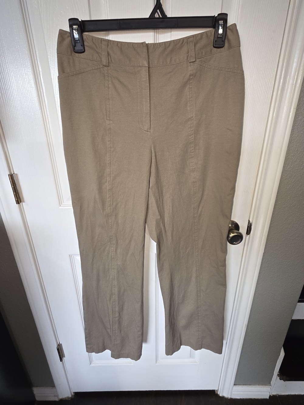 Rafaella Straight-Leg Pants in Khaki Tan